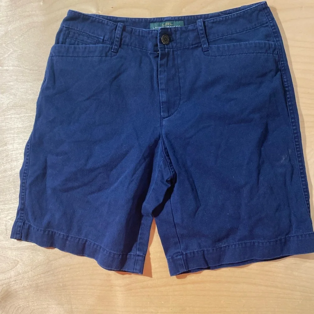 Ralph Lauren Navy Blue Flat Front Shorts 6 (PQ)